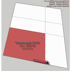 Arbeitszelt 2x2x2,1/1,65m