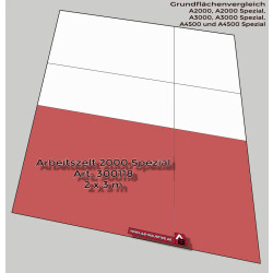 Arbeitszelt 2x3x2,3/1,65m - Spezial