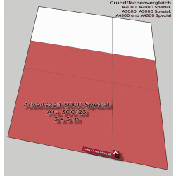 Arbeitszelt 3x3x2,3/1,65m - Spezial