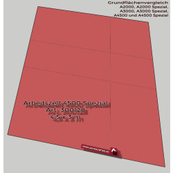 Arbeitszelt 4,5x3x2,3/1,65m - Spezial